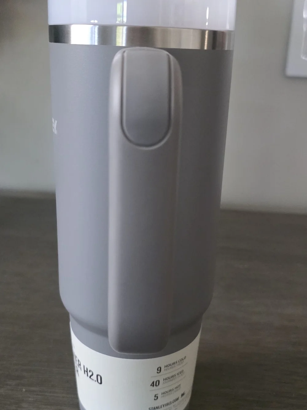 Stanley Gray 30 Oz Travel Mug with Handle and Stainless Trim - Picture 2 of 6